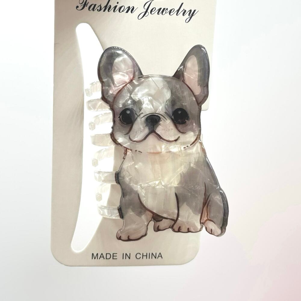 French Bulldog Frenchie Puppy Hair Claw Clip NEW